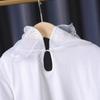 High-End Girls' Lace Collar White Summer Top - Thin Style, Short Sleeve