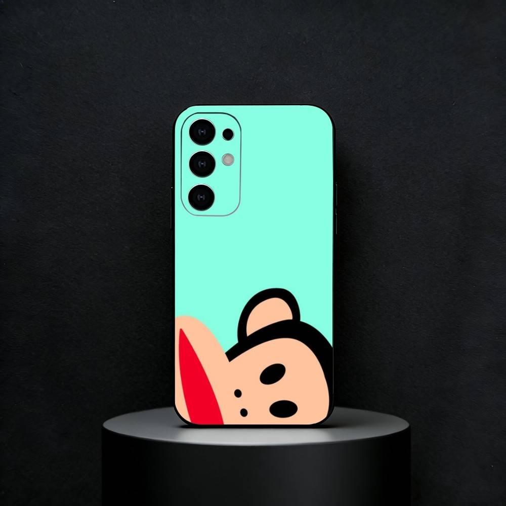 Famous Luxurious P-paul F-frank Phone Case For Samsung S25,24,23,22,30,21,10,9,Ultra,Plus,FE 5G Black Soft Case Samsung S30plus5G