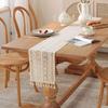 American Retro Lace Crochet Table Runner - Polyester Cotton Tassel Mat