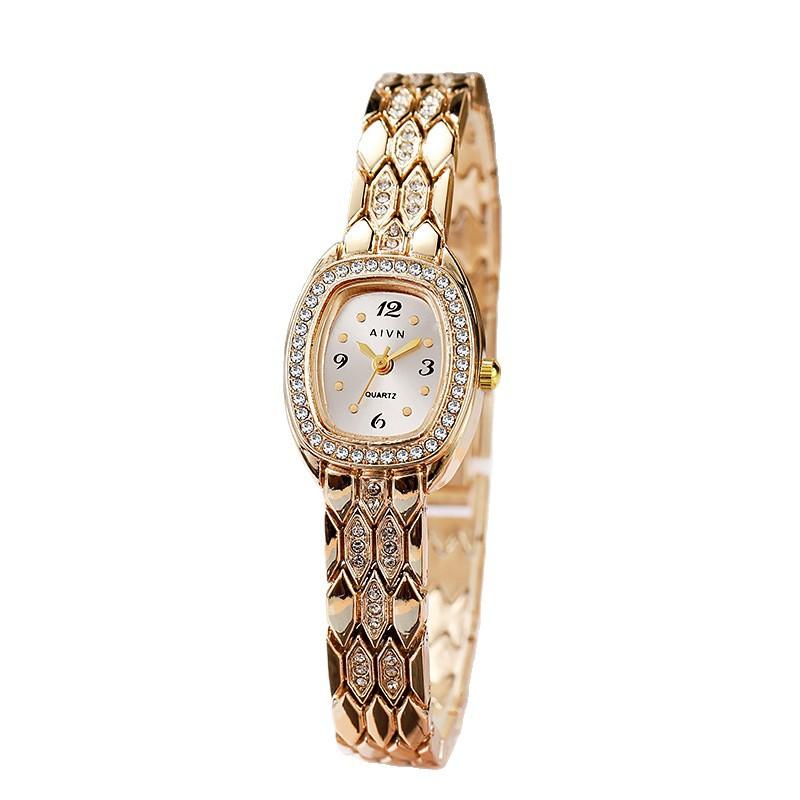 Vintage Women Quartz Watch Diamond Studded Luxury Bracelet Watch Ladies Girl Gift Wristwatches Dropshipping Relojes Para Mujer
