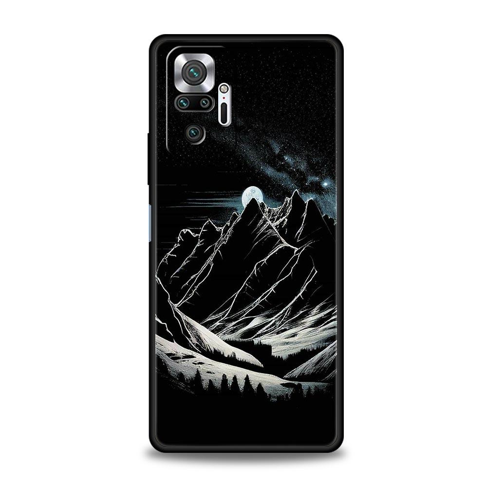 

Black Mountain Peak Phone Case Cover for Redmi 14C 10C Note 15 14 13 12 10 11 K40 Pro Plus 5G Shockproof Soft TPU Shell Fundas Redmi 13C