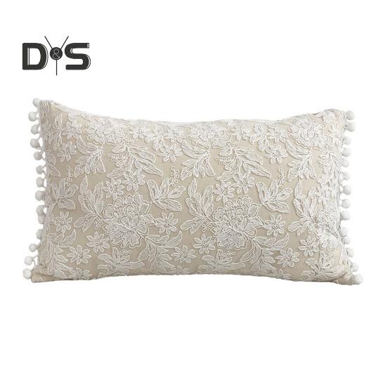 Pillowcase Floral Embroidery French Style Hidden Zipper Square Shape Living Room Bedroom Car Sofa Decoration Cushion Sham 40x60cm 1350₽
