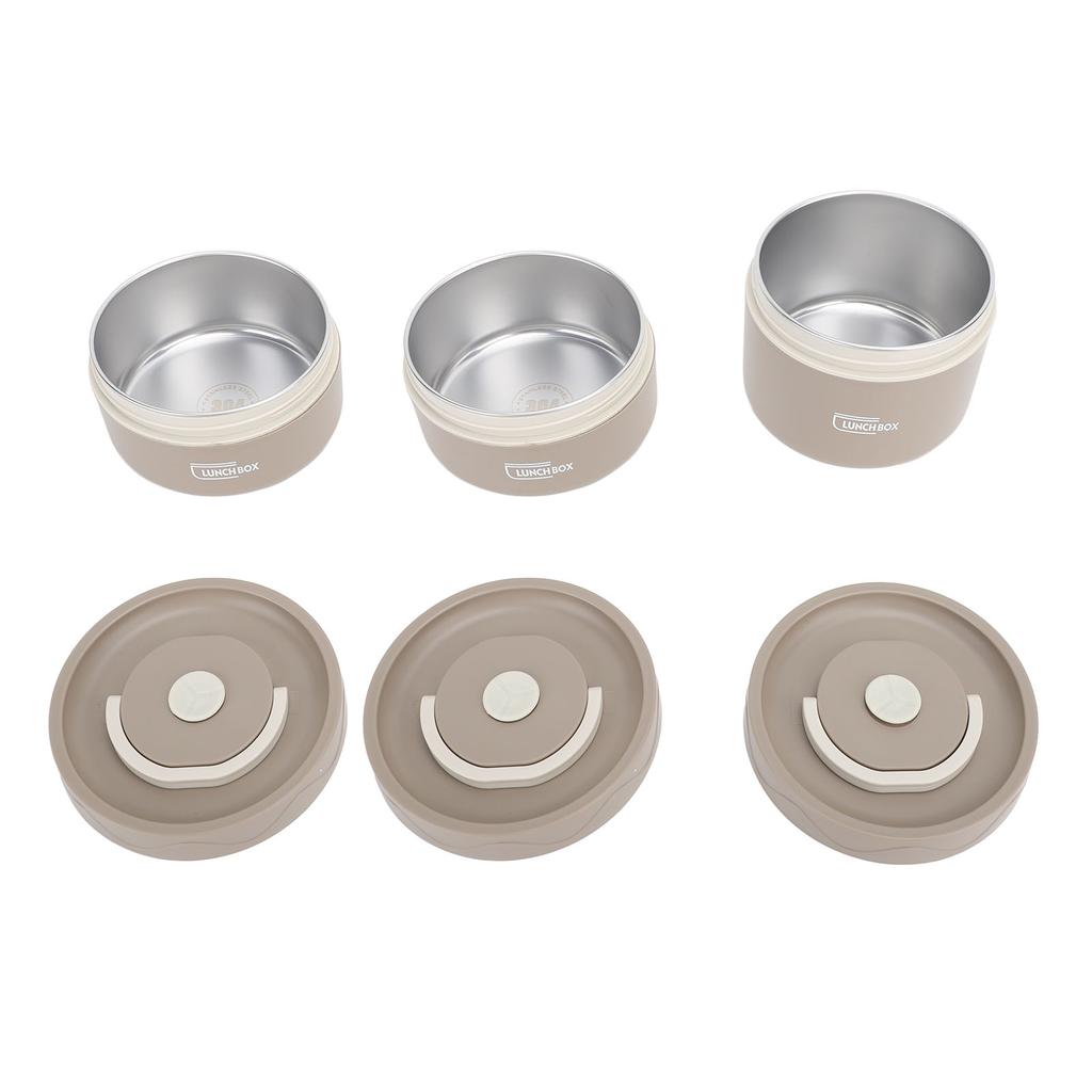 Insulated Lunch Container 304 Stainless Steel Sealed Multifunction Portable Round Thermal Bento Box