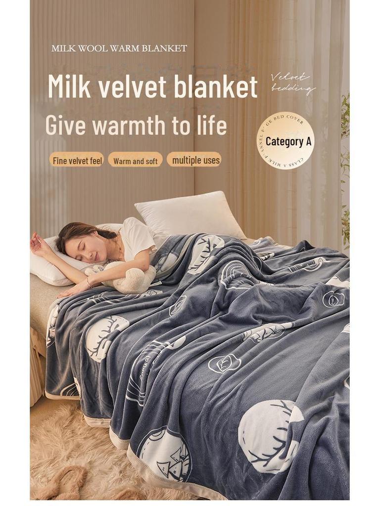 Gruby Ciepły Koc Flanelowy z Polaru Mlecznego dla Dzieci - Miękki Koc do Drzemki i na Sofę, Idealny Prezent
