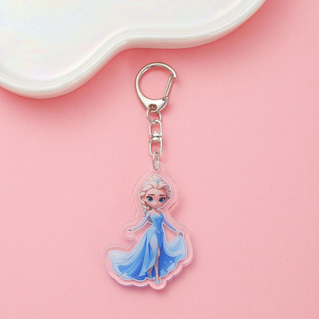 1/9Pcs Disney Princess Frozen Elsa Acrylic Keychain Cute Backpack Pendant Funny Bag Charms Accessories Decoration Holiday Gifts