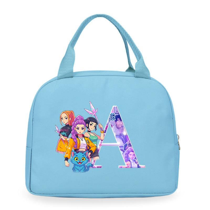 Trend Kpop Anime Cartoon Peripheral 26 Letter Printing Bento Bag Commuter Portable Lunch Box Bag no specification
