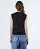 Double Standard Clothing D Logo Block Sleeveless Black Top, 0208-000-252, Women's,