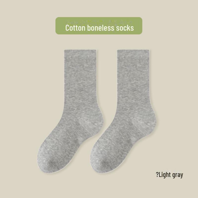 

Женские носки Duidu осень/зима из чистого хлопка средней длины — антибактериальные и бесшовные, черного и белого цвета One Size светло-серый