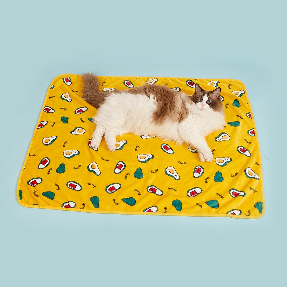 Cartoon Print Soft Cozy Cat Bed Mat Blanket Winter Warm Mattress Pet Sofa Cushion Kitten Puppy Travel Sleeping Mats Accessories