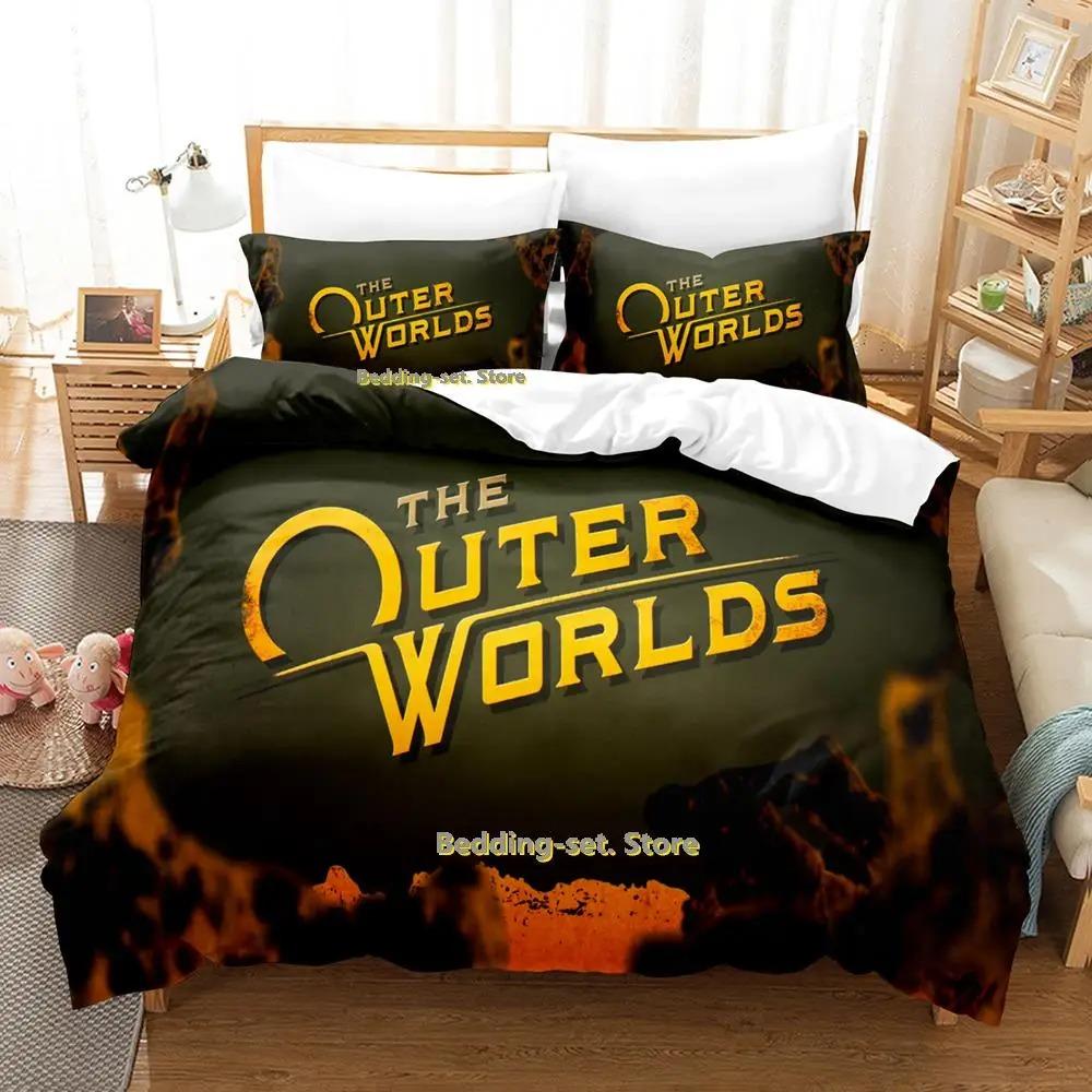 

Elegant Breathable Single Twin Full Queen King The Outer Worlds Size Bed Adult Kid Bedroom Duvetcover Sets Anime parure de lit Quilt Comforter (quilt)-EU Single(135*200cm)3pcs