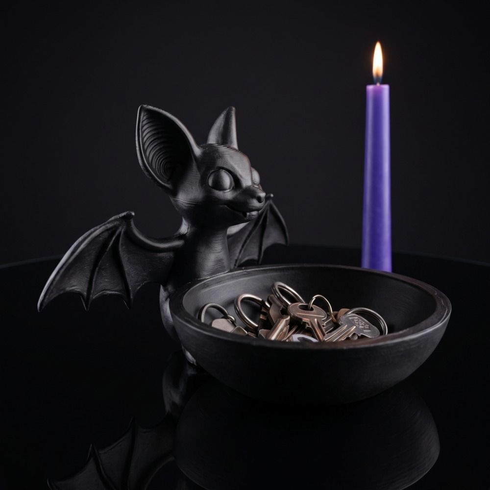 Gothic Style Bat Storage Box Halloween Display Holder Container Bat Decorative Tray  Desk
