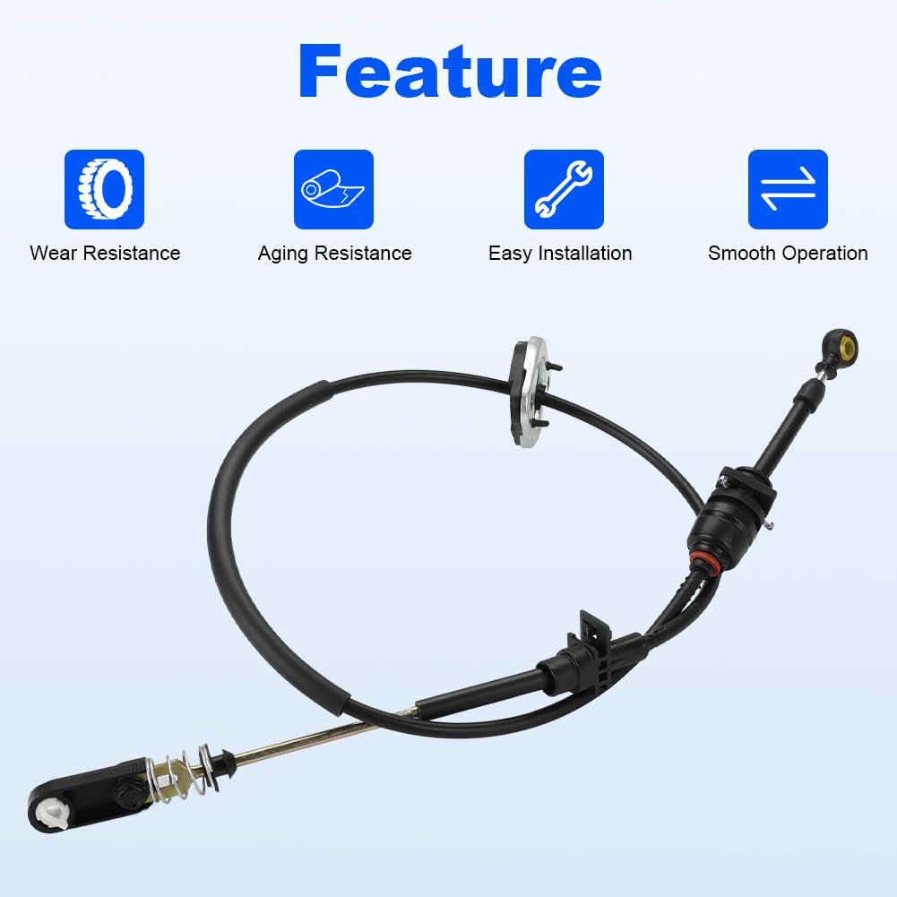 Automatic Transmission Shift Cable Compatible with Jeep Wrangler 3.8L V6 2007-2010 Replacement for 52060164AD 52060164AB 52060164AC 905-603 Shifter