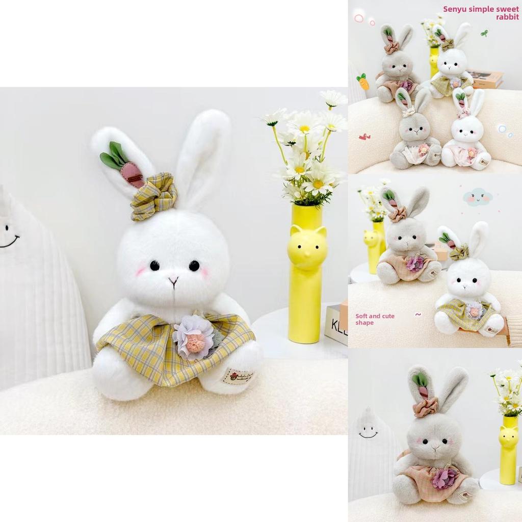 Bunny Plush Toy With Pink Dress Soft Rabbit Stuffed Animal For Kids Gift