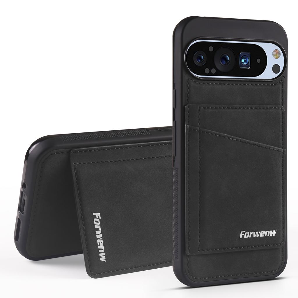 Built-inFlip Leather Case for Google Pixel 10 9 9 8 Pro XL 10A 9A 8A Business Magnetic Flip Wallet Card Phone Cover Etui Coque