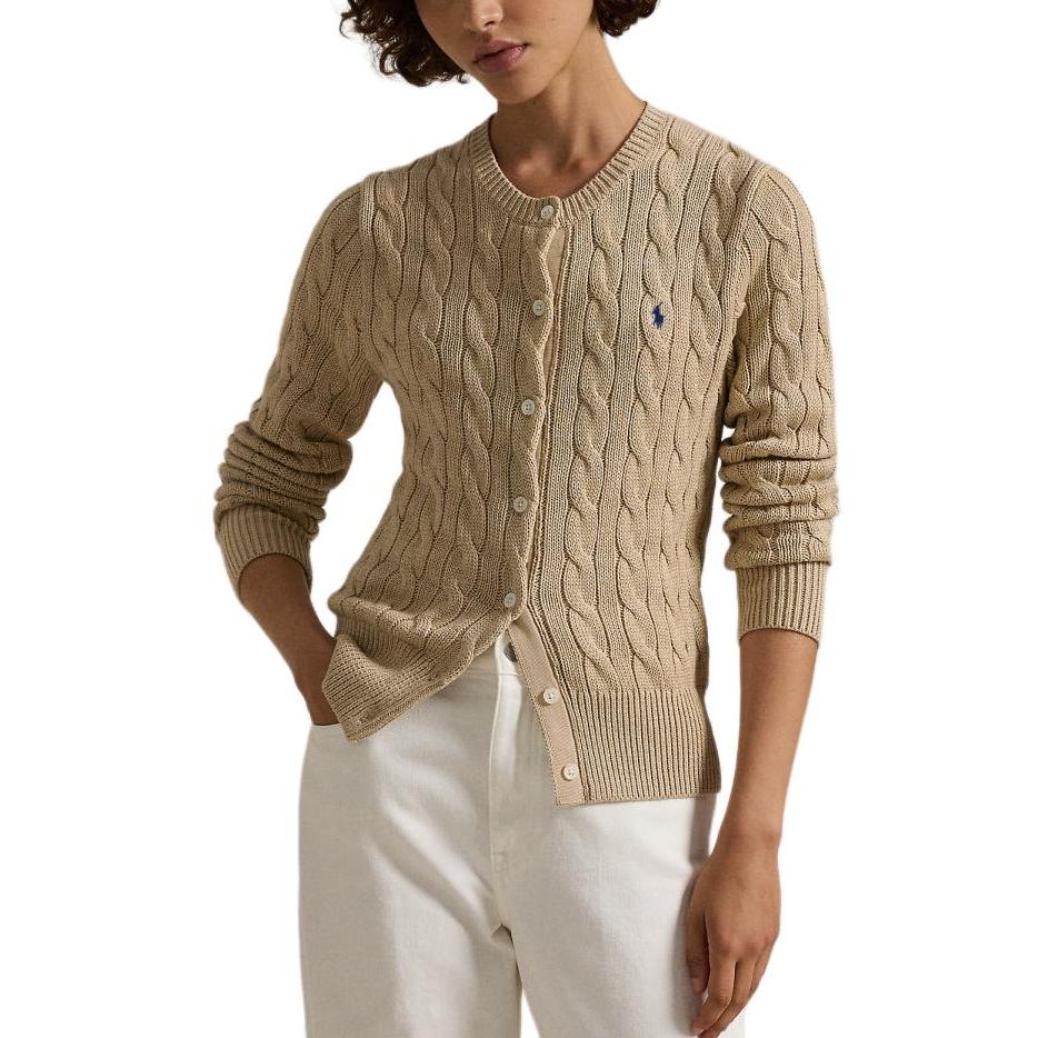 Polo Ralph Lauren Solid Color Long Sleeve Crew Neck Knit Sweater Women sweater Khaki WMPOSWENDW20358-999