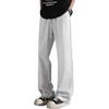 Foss Phil American Style Micro Flared Curved Blade Pants Men's Autumn Winter Casual Straight Loose Slim Sports Pants K1109 White Gray 2XL