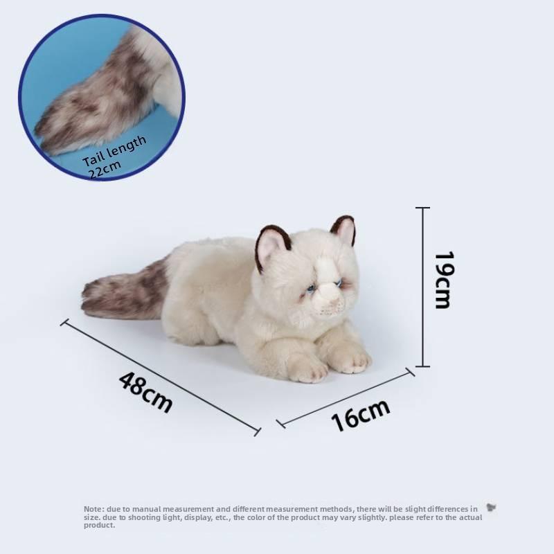 Katzen-Plüschtier mit PP-Baumwollfüllung, weiche Tier-Stoffpuppe für Kinder und Sammler