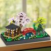 Dom z wiśniowego drzewa Klocki Ulica kwitnącej sakury Mini Klocki Mikro Klocki Zabawki dla dzieci Modele 3D Kreatywne Ozdoby