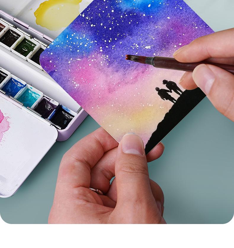 Yuanhao Handgemalte Kunst Aquarell Postkarten- & Lesezeichen-Set