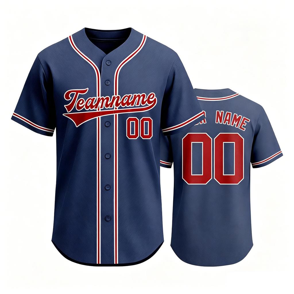 Benutzerdefiniertes Baseballtrikot Kurzarm Knopfleiste Personalisierte Teamnummer Gestickt Sportshirt für Männer Frauen