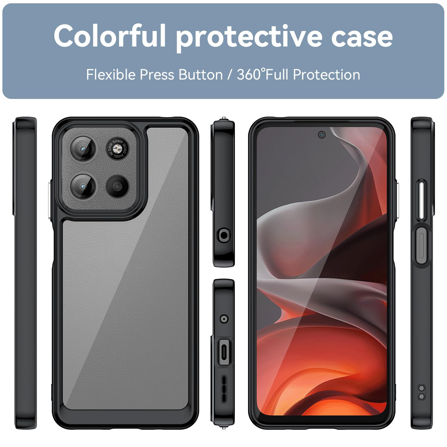 

For Motorola Moto G15 4G TPU+Acrylic Protective Clear Phone Cover Transparent Blue