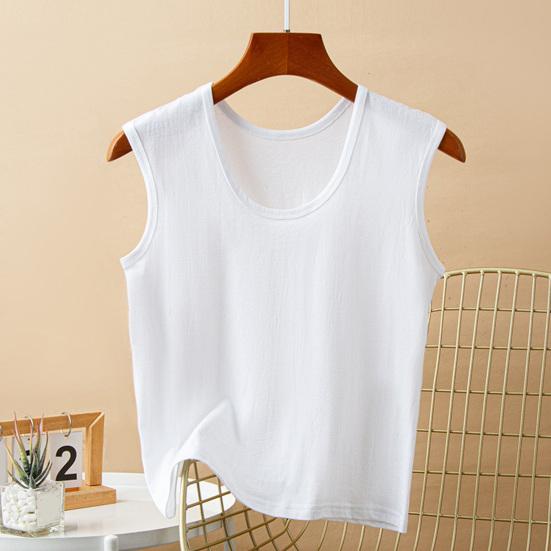 Dam sommar linnen plus size bomull långt linne stretchigt ärmlöst lager-på-lager camisole underlinnen löst cami bas t-shirts