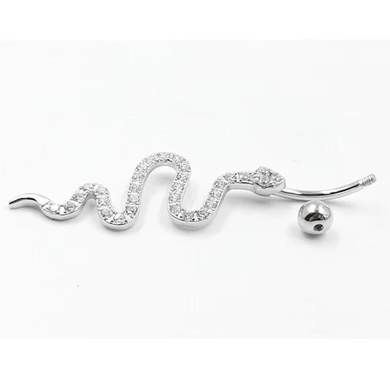 Sexy Belly Navel Piercing Stainless Steel Fashion Snake Belly Ring For Women Body Jewelry