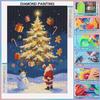 DIY 5D Diamond Painting Kit Christmas Tree Santa Full Drill Rhinestone Art Canvas Relaxing Creative Craft for Home Wall Decor Gift
