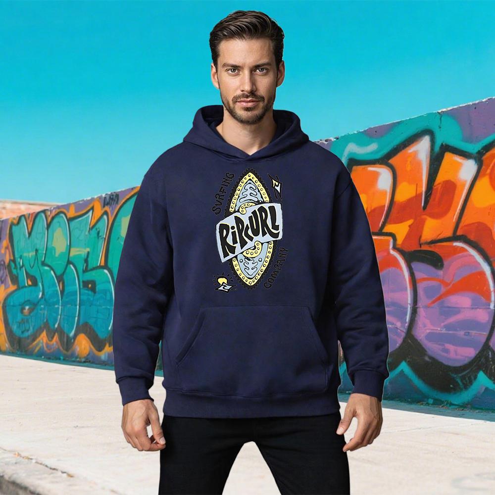 Neues Herren Outdoor Herbst- und Winter-Sweatshirt mit RIPCURL Buchstabenaufdruck, Langarm, Sport, Surfen, Casual, Pullover, Fitness-Hoodies