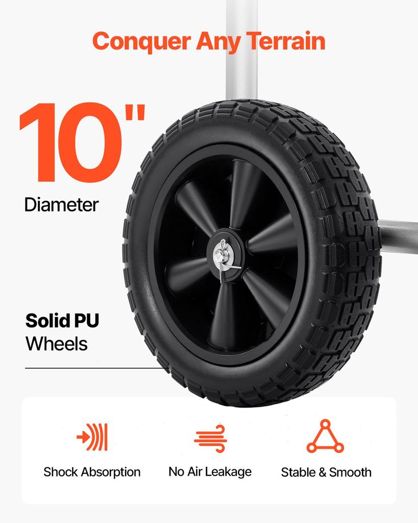 VEVOR Schlauchhaspelwagen, fasst bis zu 250 Fuß 5/8'' Schlauch, Gartenwasserschlauchwagen Mobile Werkzeuge mit 4 Rädern