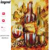 HC 5D DIY diamantová malba Plný čtverec Červené víno Diamantové vyšívání kamínkový obrázek Diamant