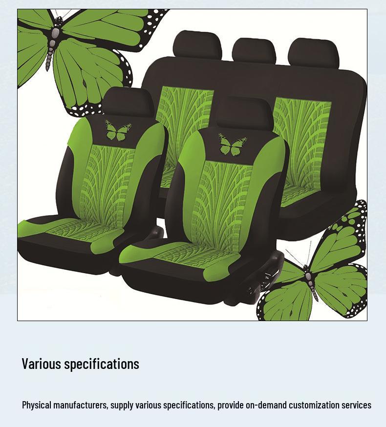 Universal 9-teiliges Sitzbezug-Set mit Schmetterlingsprägung für Fünfsitzer-Autos - Stilvolles, Bequemes und Elegantes Design