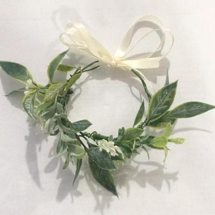 Kvinnlig Blomsterkrans Blommig Huvudbonad Festival Bröllop Hårkrans Fest Bladblomma Krans Blommig Armband