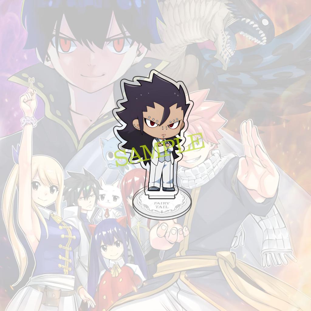 Anime FAIRY TAIL 10 Cm Acrylic Natsu Happy KEAI Elza Lucy Jellal Mirajane Standing Model Gray Desktop Decoration Fan Gift