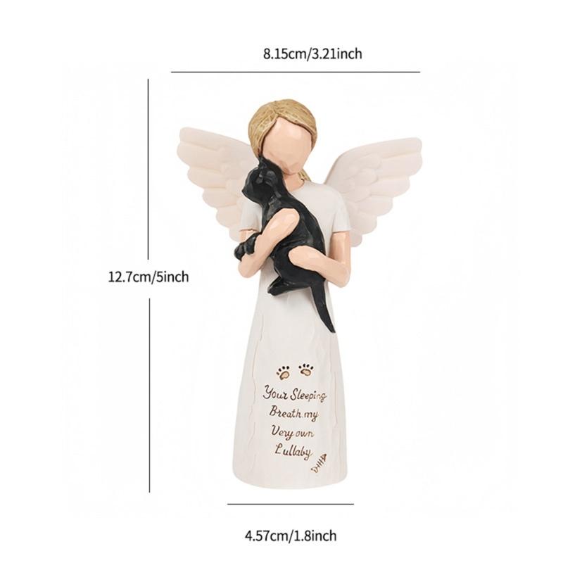 Angel of Friendship Pet Memorials Gift Cats Dog Remembrances Angel Figurines Loss of Pet Sympathy Gift Table Ornament