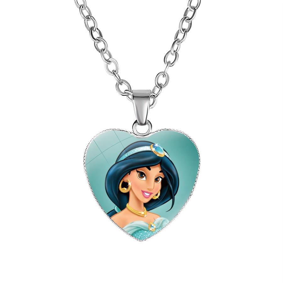 Collana Principessa Disney Frozen Bambini Anime Figure Principessa Elsa Anna Ciondolo Amore Gioielli Accessori Regalo Compleanno Bambini