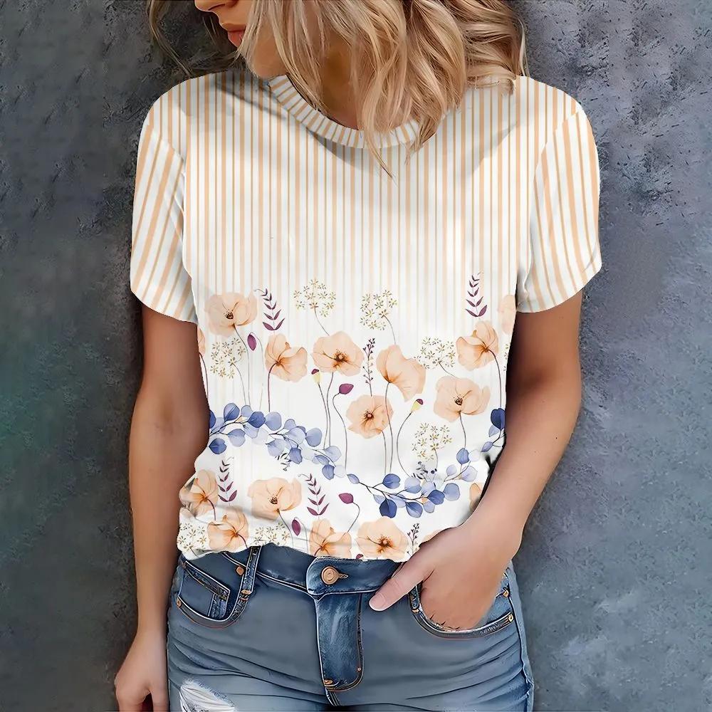 Fashion Versatile Crew Neck Women's Top Casual Loose Short Sleeves Comfortable T-Shirts Women’s