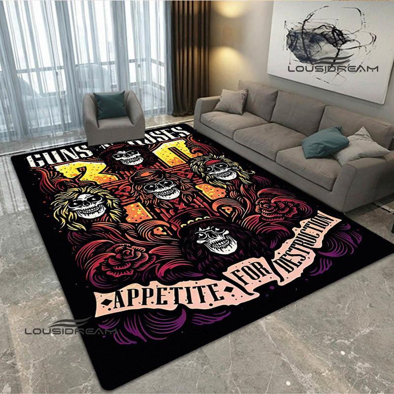 Guns n'roses band retro print carpet fashion home decoration non -slip carpet photography propsmal area rug birthday gift