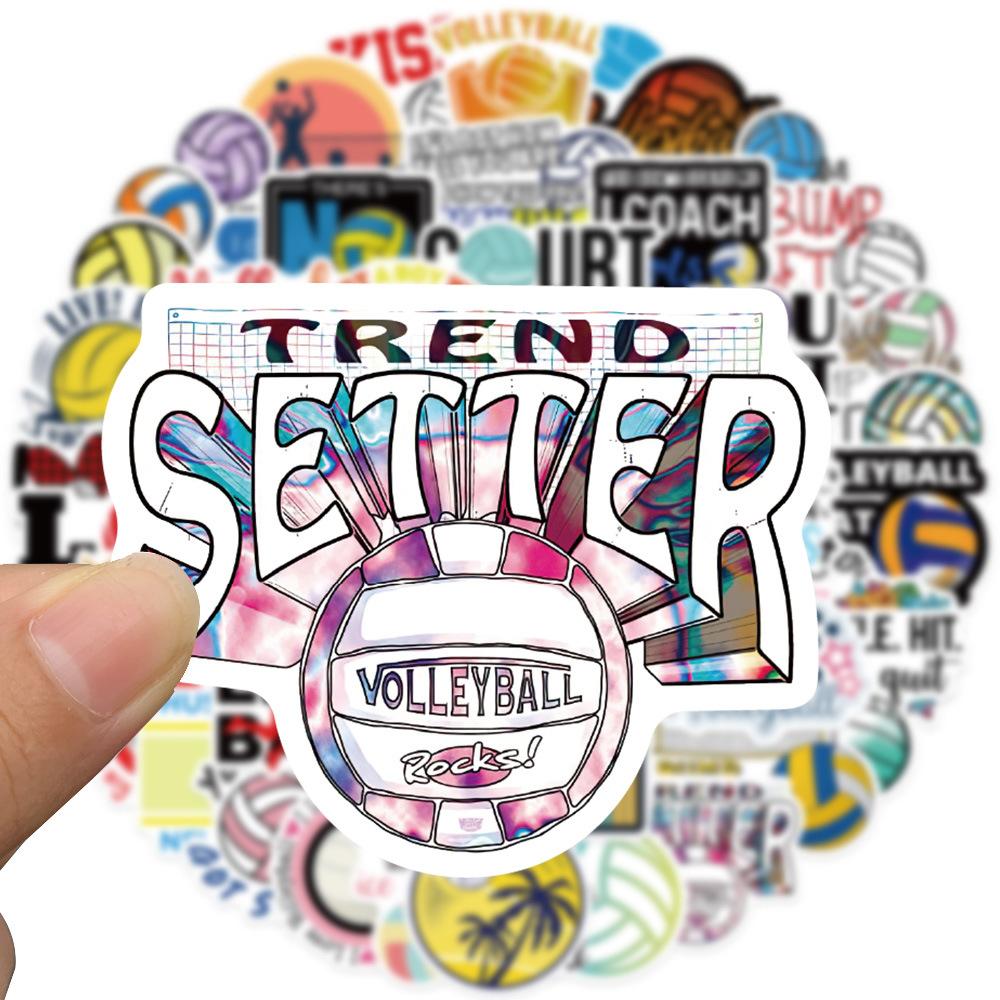 50 Cartoon Volleyball Stickers Personalized Decorative Suitcase Notebook Waterproof Stickers