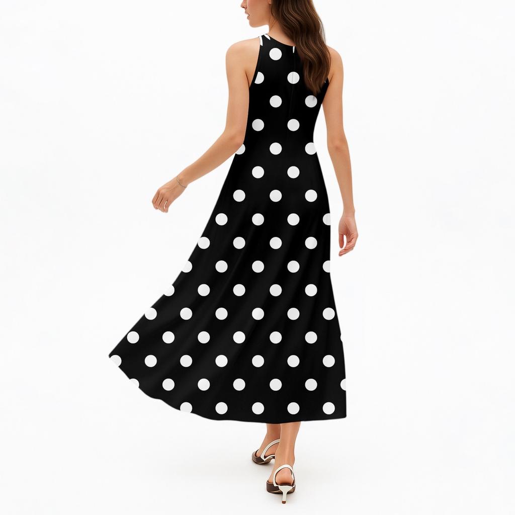 Women's Casual And Fashionable Round-neck  Sleeveless  Mid Length Dress