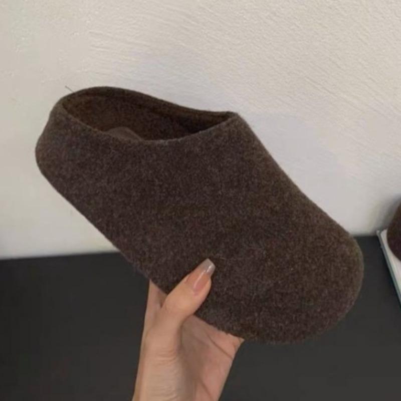 Fashion 2025 Winter Fluffy Flats Women Slippers Platform Comfort Mules Shoes Fashion Classical Slingback Shoes New Trends Casual Zapatos