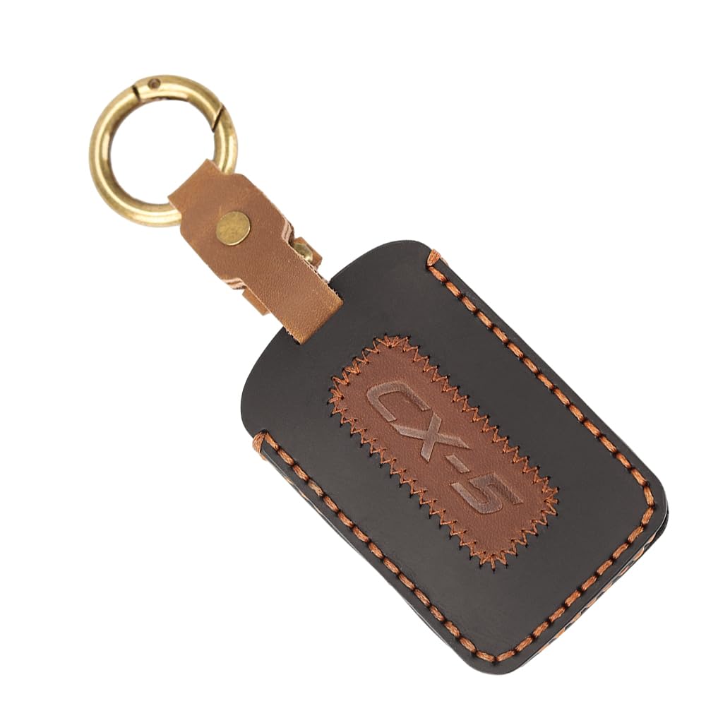 

XIKER Leather Smart Key Case for Mazda KF Soft to the Stylish and Protects Against Dirt and and Attaches to Car Remote Dustproof and Includes Key and чёрный