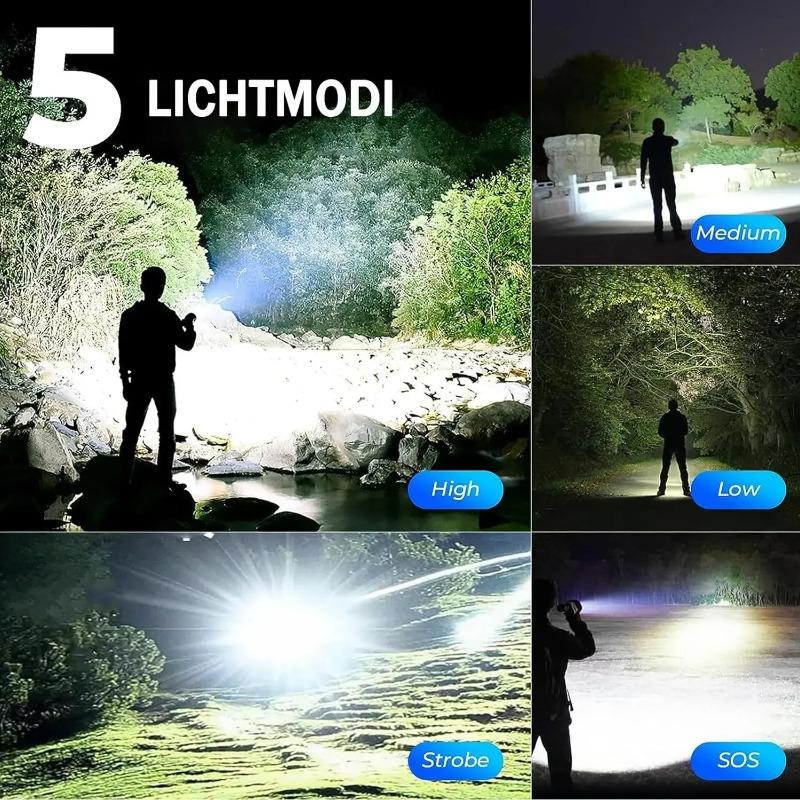 Rechargeable Flashlight Super Bright Portable Torch Lamp Ultra Long Range High Power Outdoor Emergency Camping Hiking Lantern Light