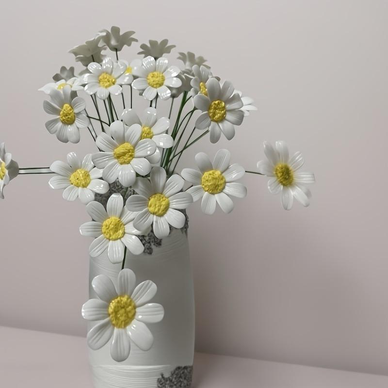10/20/40pcs Ceramic Daisy Flowers Hand-molded and Never-fading Chinese Ceramic DIY Flowers Valentine's Day Indoor/outdoor Decor