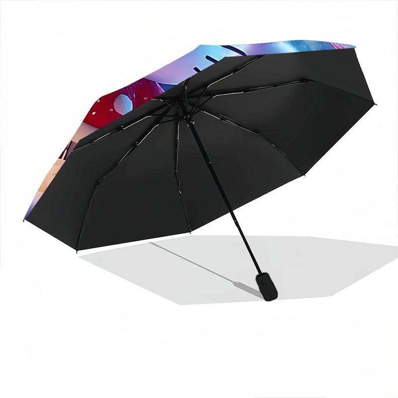 1pc Hello Kitty Christmas Edition Automatic Opening/Closing Umbrella - Portable Three-Fold Design with 8-Bone Iron Frame, Outdoor, Gift for Fans, Trav