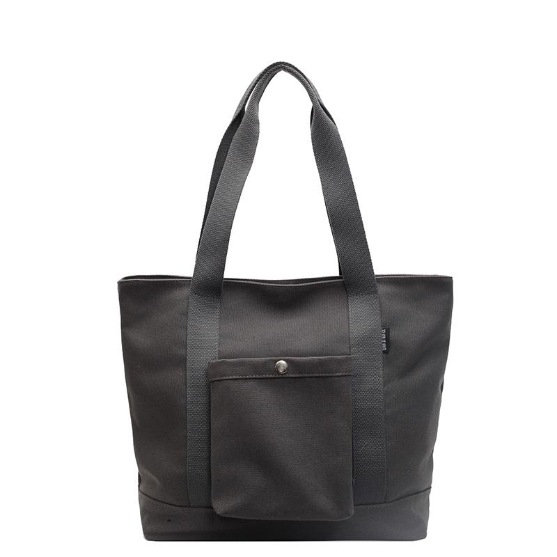 Geantă de damă din pânză de mare capacitate, toamnă, nouă, simplitate, culoare solidă, geantă de umăr versatilă, pentru timpul liber