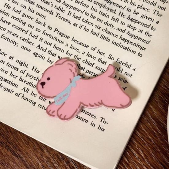 2Pcs Girl Hairpin Acrylic Color Matching Puppy Shape Hair Clips Lightweight Side Bang Hair Pins Hair Styling Accessories