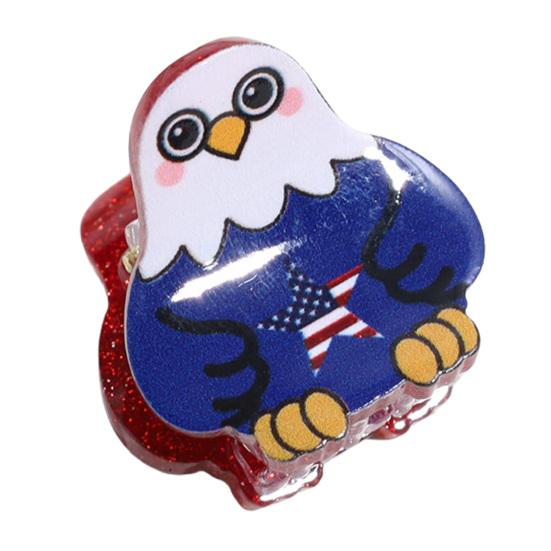 Yousheng Hair Claw Red White Blue Star Design Mini Hair Clip Independence Day Small Hair Clip Party Gatherings Patriotic Hair Accessory