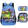 Timeless Trending Funny Alphabet Lore 3D Design 3pcs/Set Learner Bags Trip Computer Rucksack Compact Meal Tote Pencil Pouch