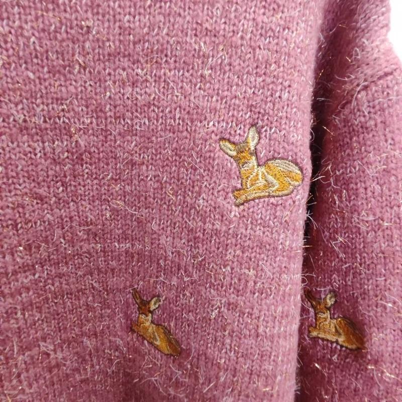 2025 Women's Gold Sweaters Ulzzang Vintage College Deer Embroidery Sweater Female Thick Cute Loose Harajuku Clothing